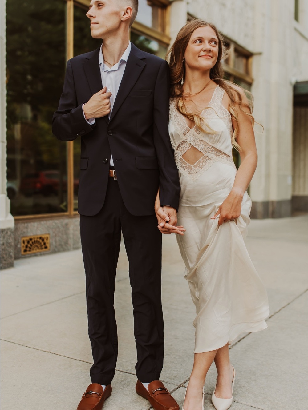 Rumored Ivory Lace Maxi Dress with Sheer Insets